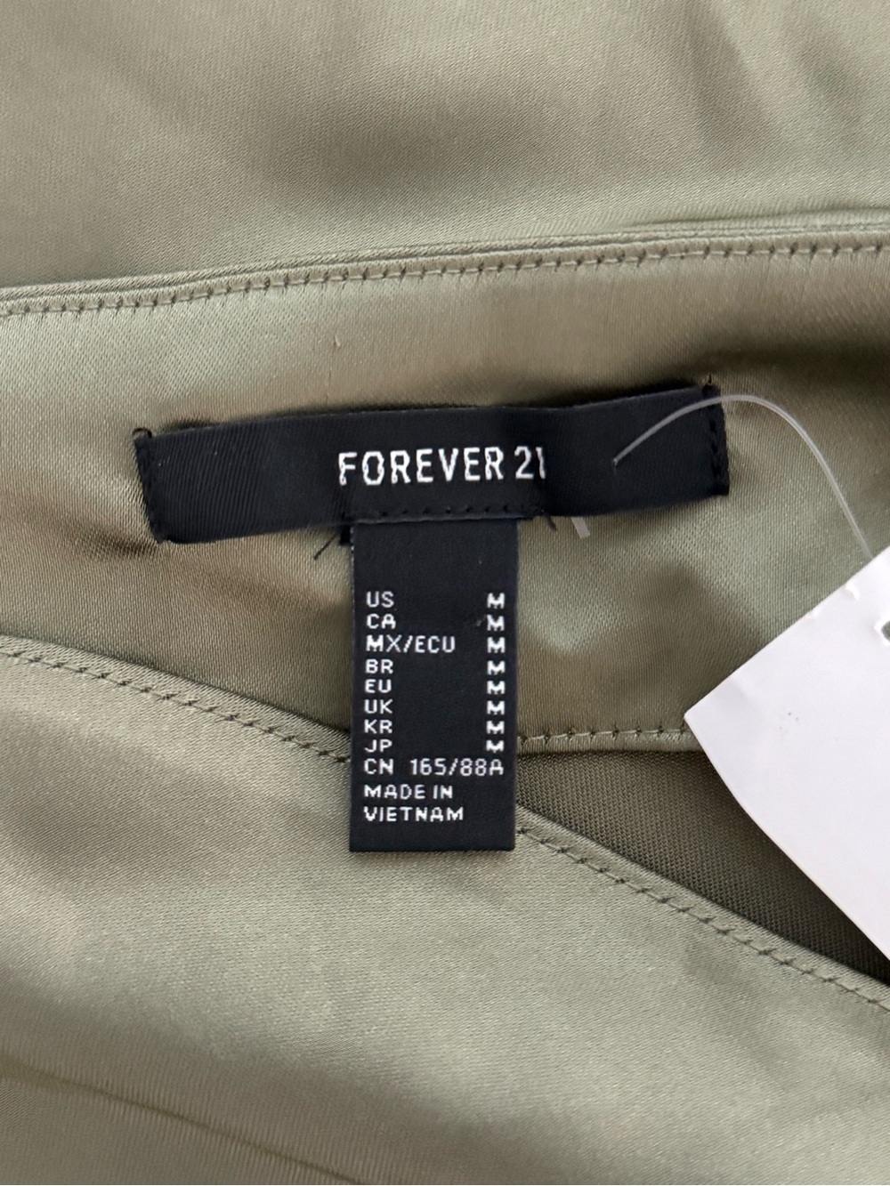 Forever 21 Olive Satin Cowl Slip Dress - Picture 5 of 7